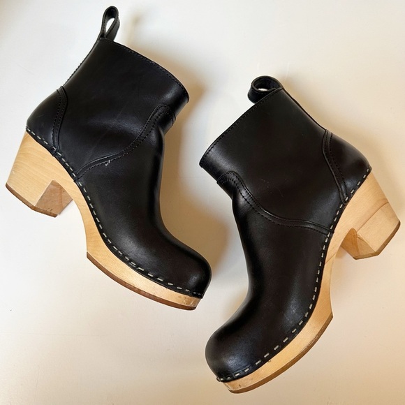 Swedish Hasbeens Zip It Clog Bootie Size 37 / 7 - Picture 3 of 11